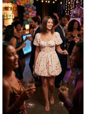 H&M Floral Print Cotton Dress XL